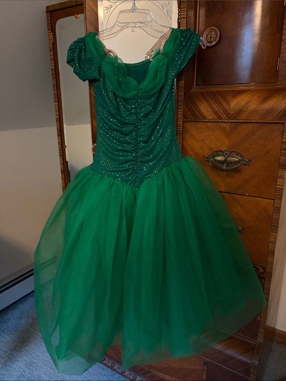 Emerald Green Tulle Theater Ballet Dress for Women Size Small